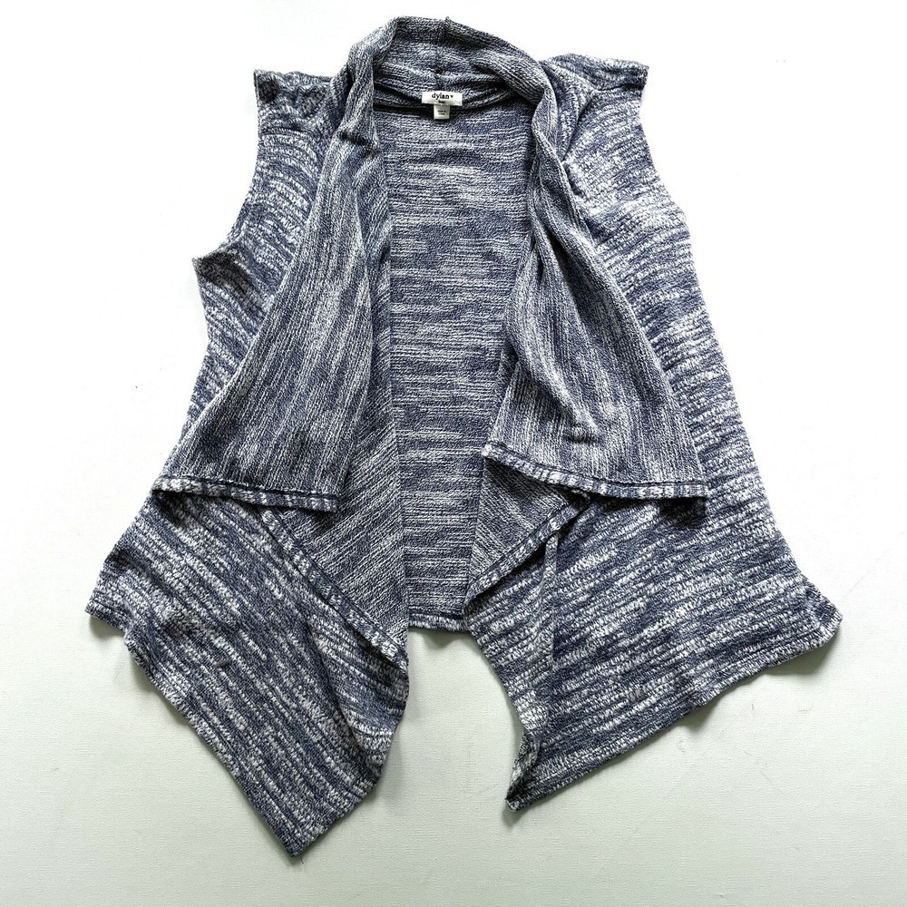 Dylan Cardigan Vest Women's Large Gray Open Front Sleeveless Marled Lightweight
